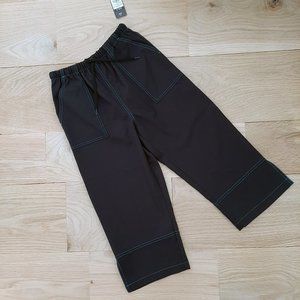 NWT Aspire Capri Pants, Athletic Wear, Black w/Aqua Stitching, Girl's M